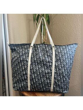 CHRISTIAN DIOR BLUE NYLON TROTTER BAG